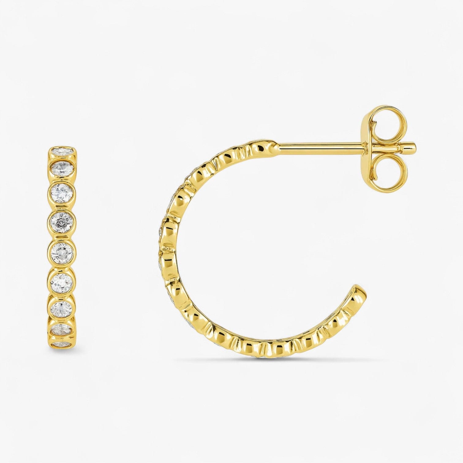 The Bezel Hoop Earrings