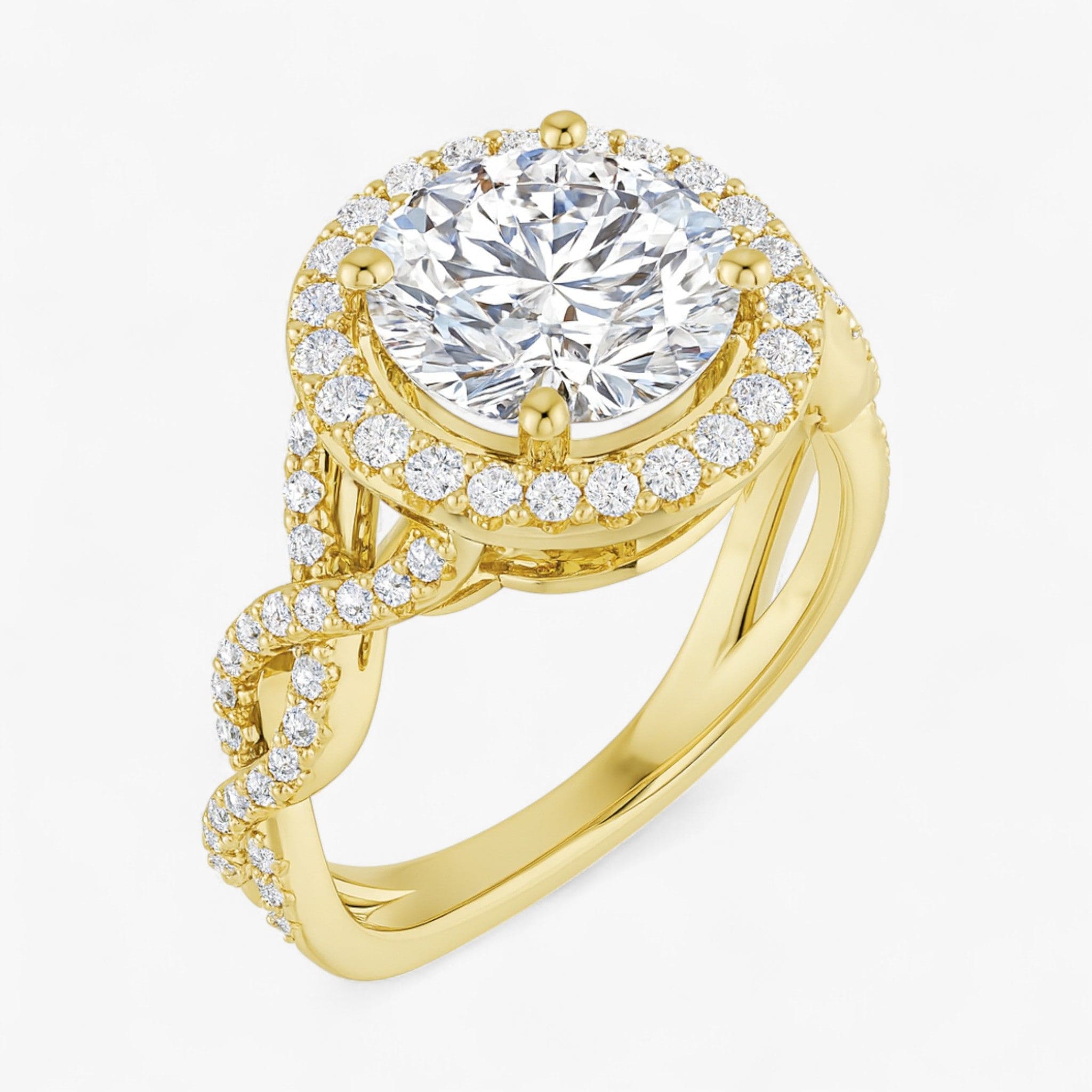 The Iconic Twisted Halo Engagement Ring | Round | 2 ½ CTW