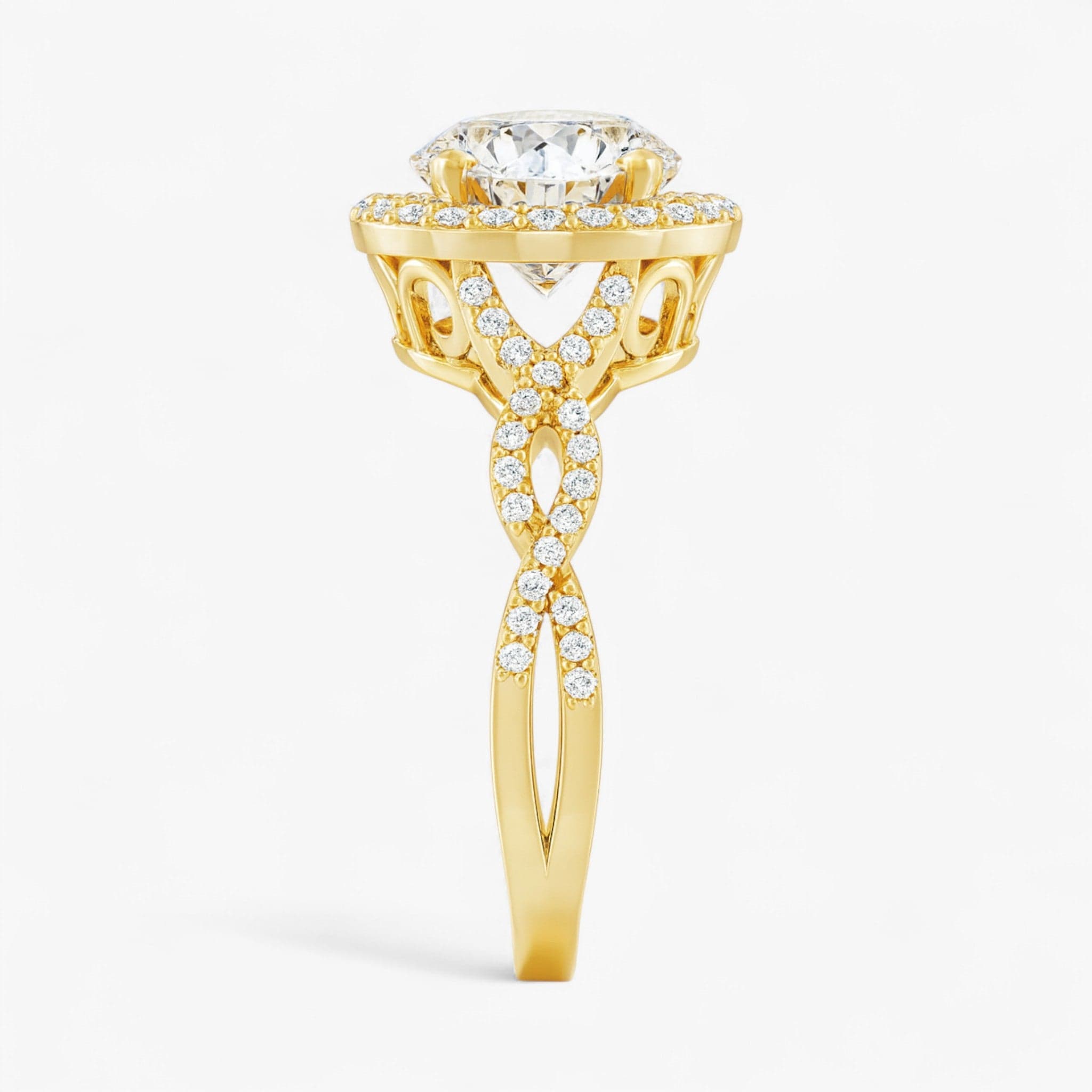 The Iconic Twisted Halo Engagement Ring | Round | 2 ½ CTW