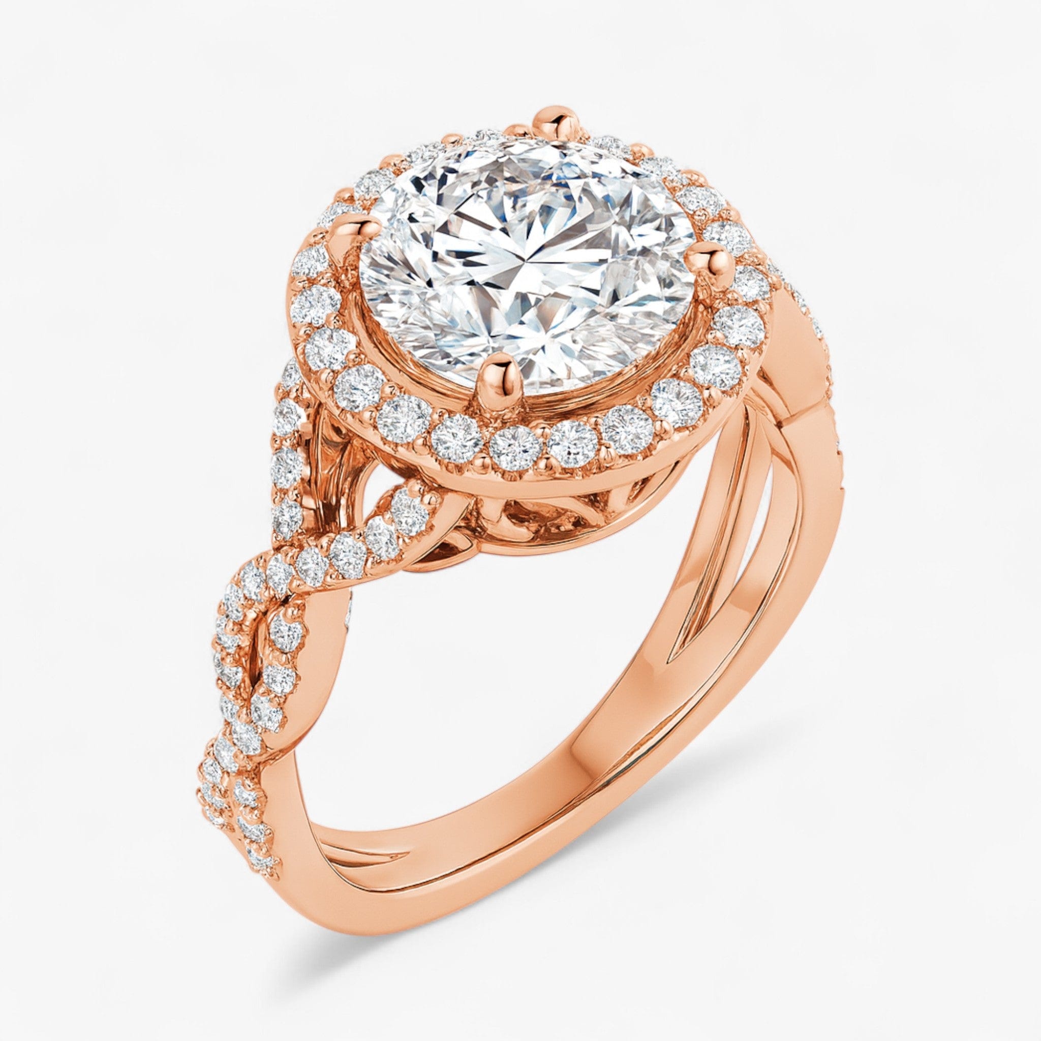 The Iconic Twisted Halo Engagement Ring | Round | 2 ½ CTW