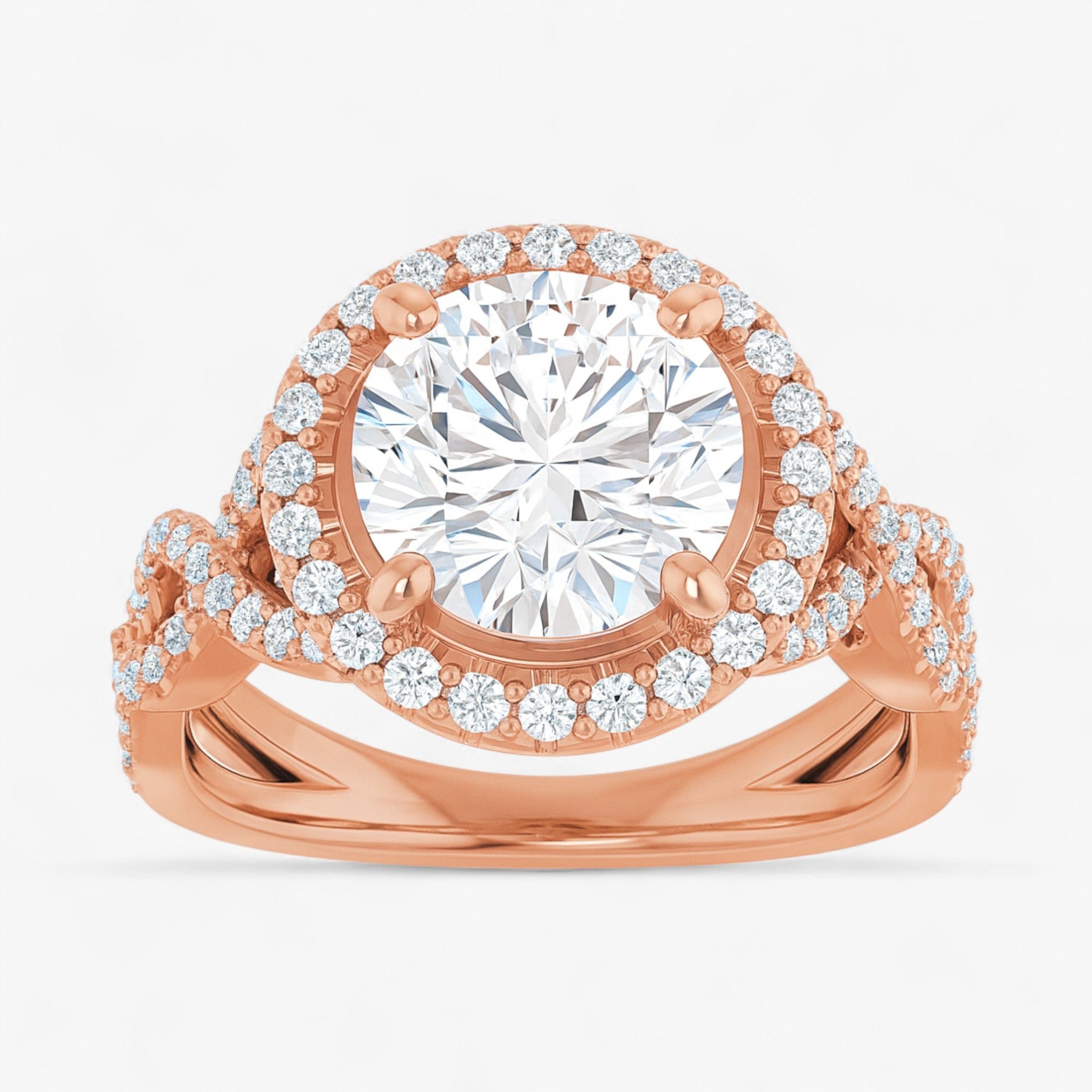The Iconic Twisted Halo Engagement Ring | Round | 2 ½ CTW
