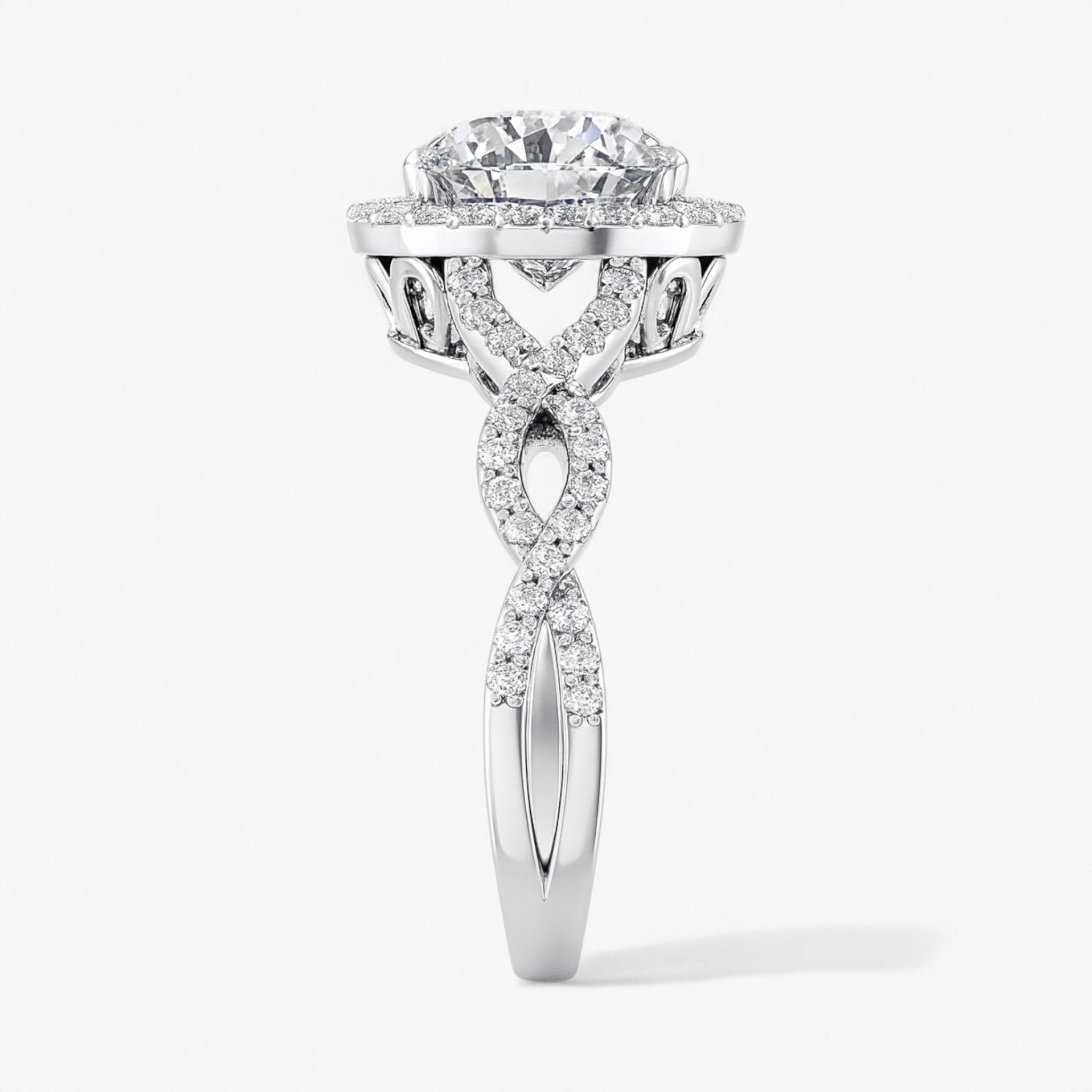The Iconic Twisted Halo Engagement Ring | Round | 2 ½ CTW