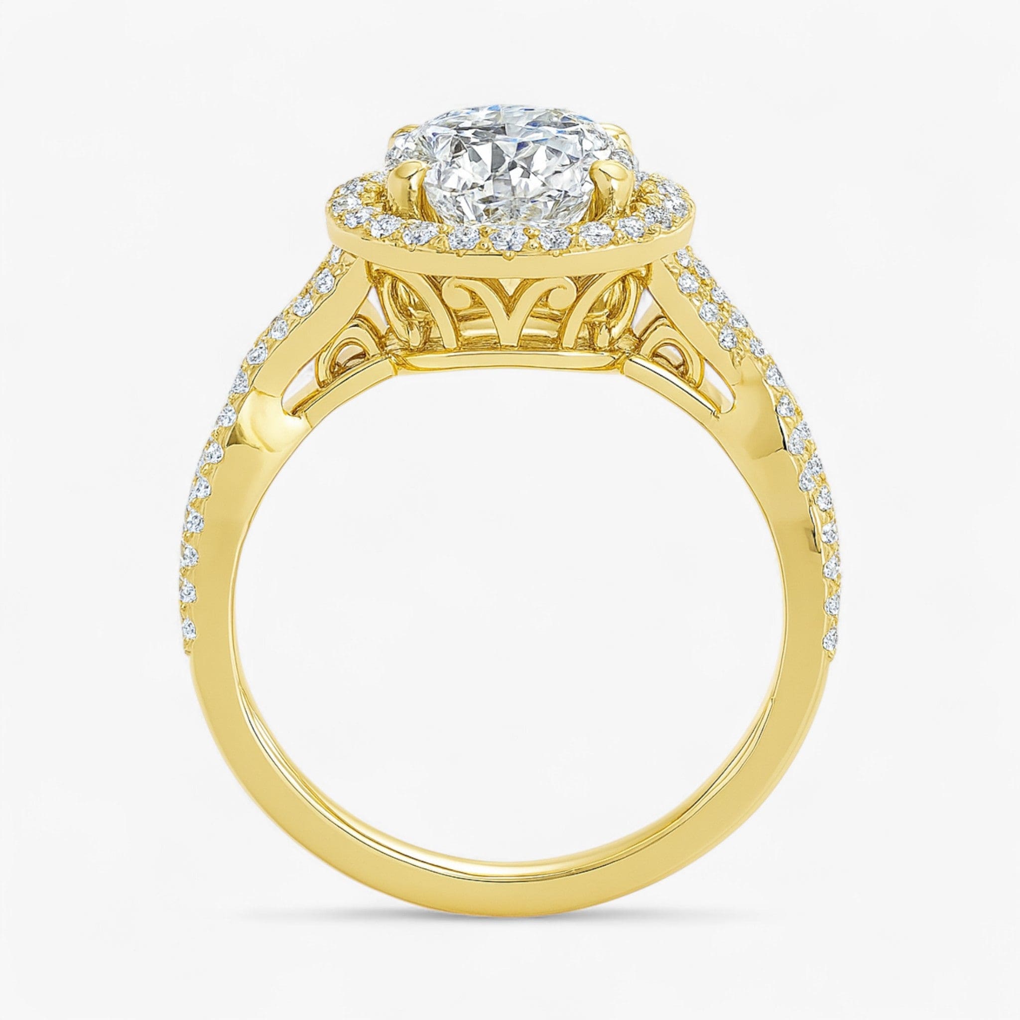The Iconic Twisted Halo Engagement Ring | Round | 2 ½ CTW