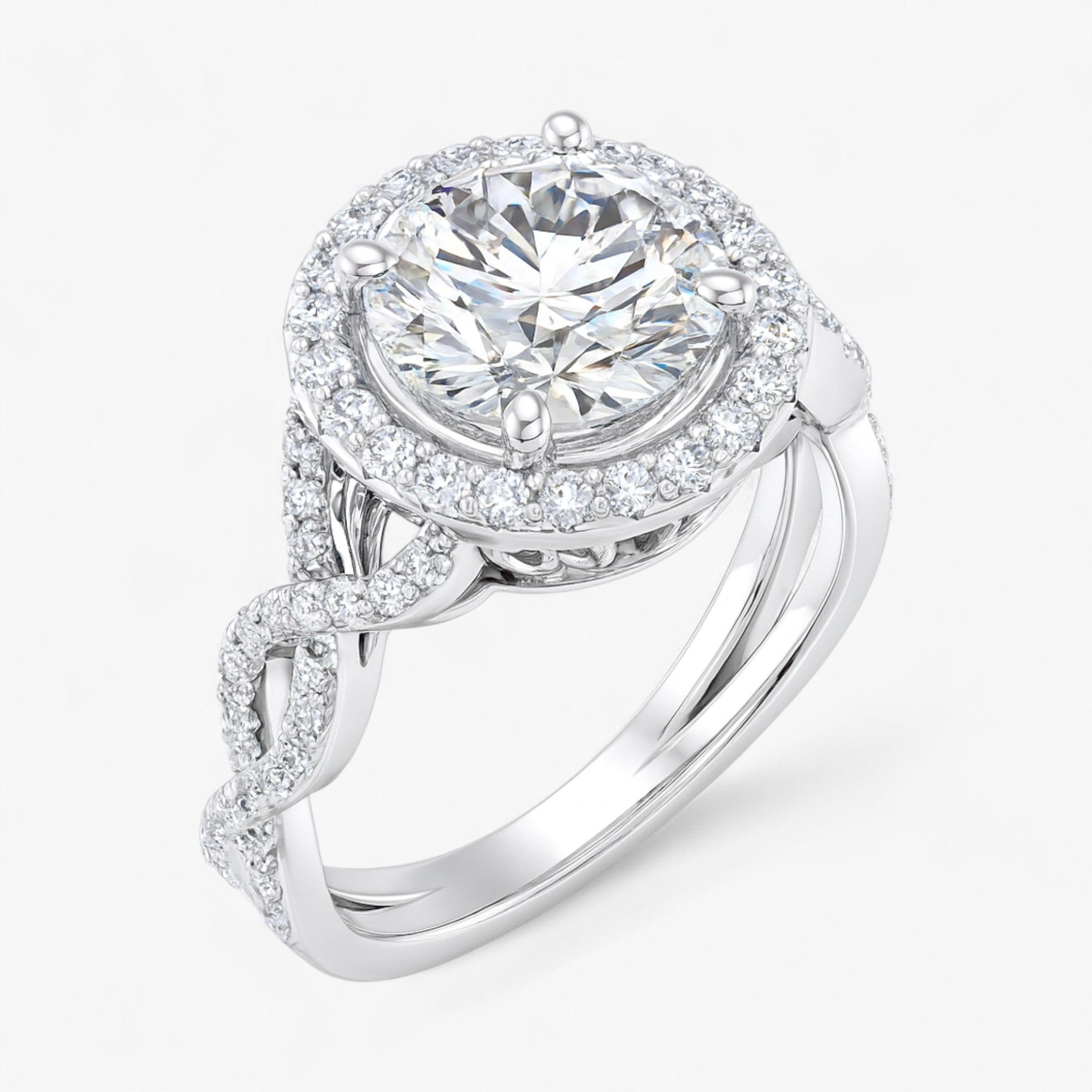 The Iconic Twisted Halo Engagement Ring | Round | 2 ½ CTW