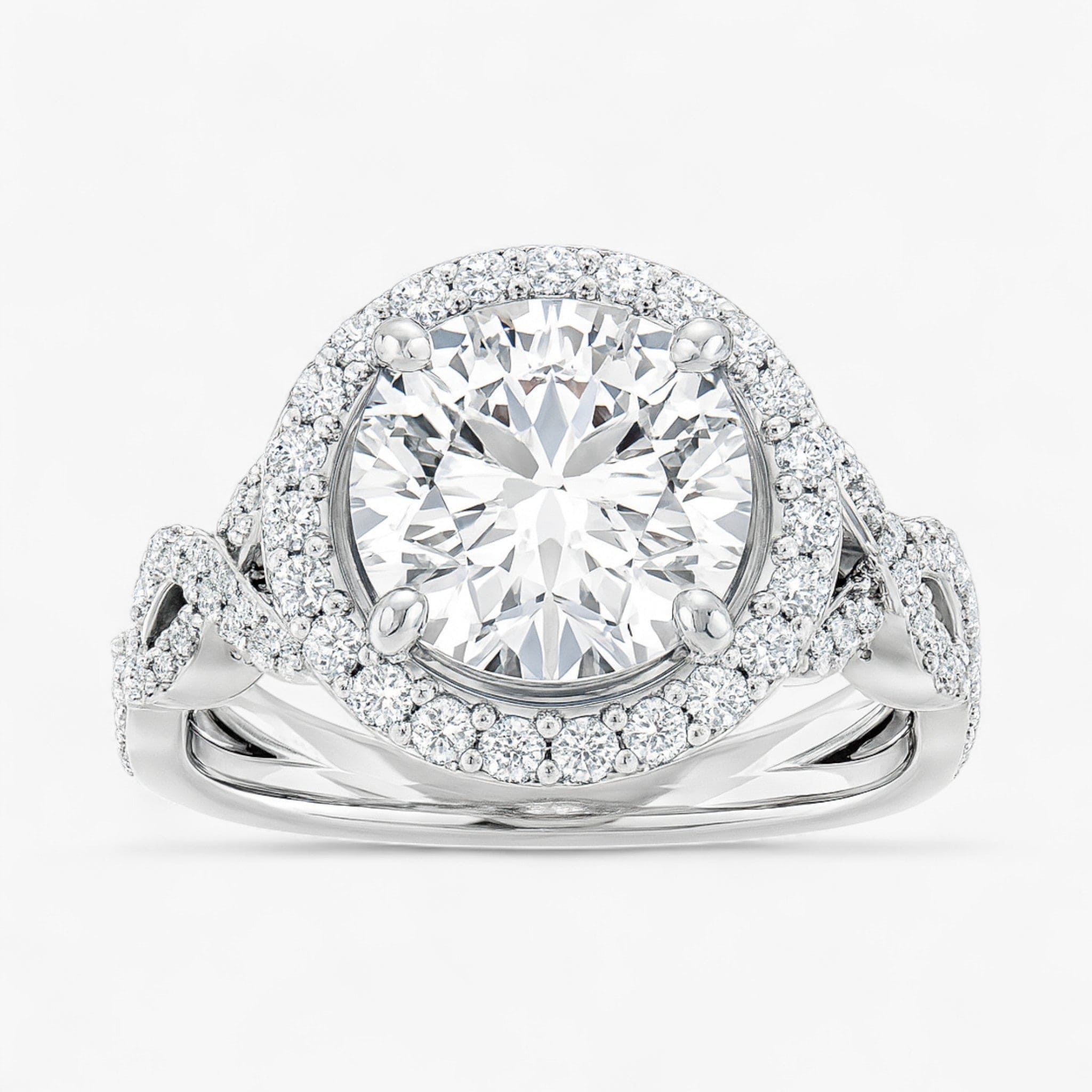 The Iconic Twisted Halo Engagement Ring | Round | 2 ½ CTW