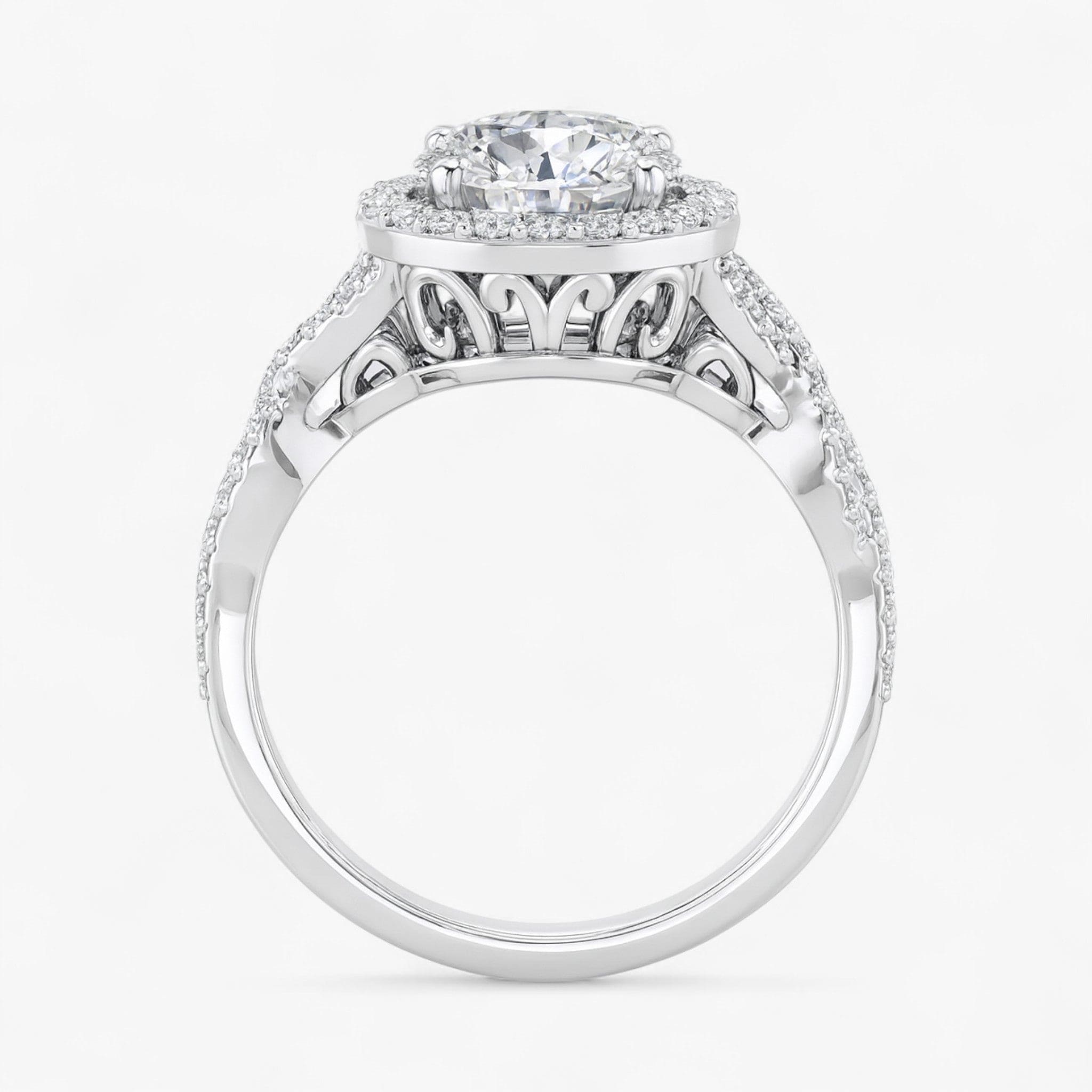 The Iconic Twisted Halo Engagement Ring | Round | 2 ½ CTW