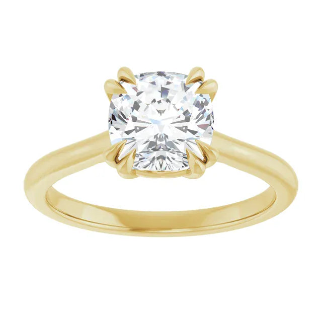 The Double Claw Solitaire Engagement Ring | Cushion | 2 CTW