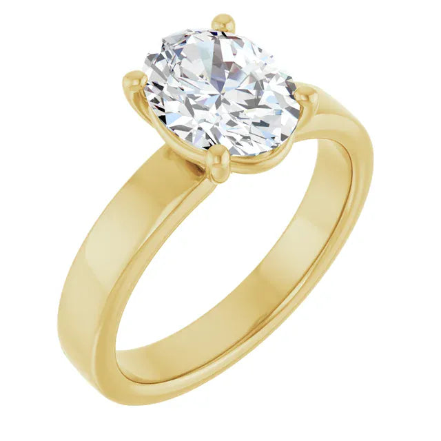 The Cigar Band Solitaire Engagement Ring | Oval | 2 CTW