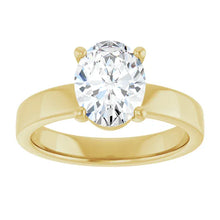 The Cigar Band Solitaire Engagement Ring | Oval | 2 CTW