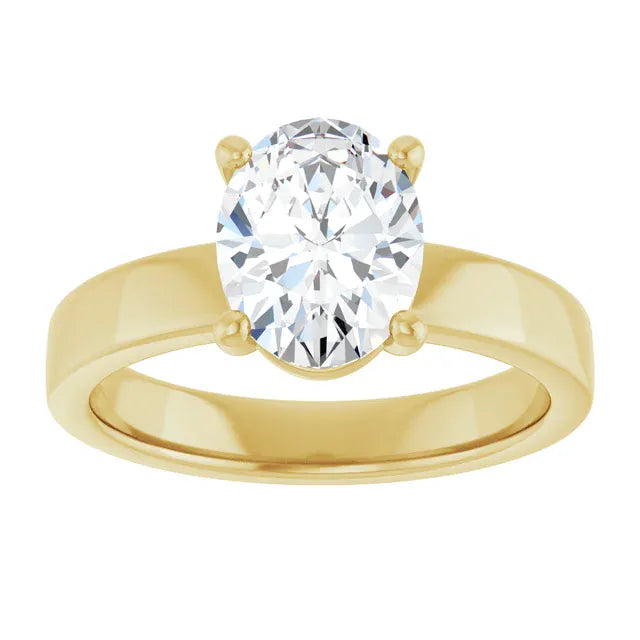 The Cigar Band Solitaire Engagement Ring | Oval | 2 CTW