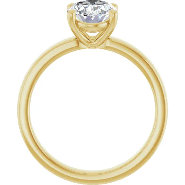 The Cigar Band Solitaire Engagement Ring | Oval | 2 CTW