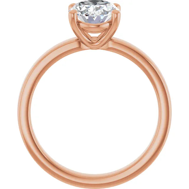 The Cigar Band Solitaire Engagement Ring | Oval | 2 CTW