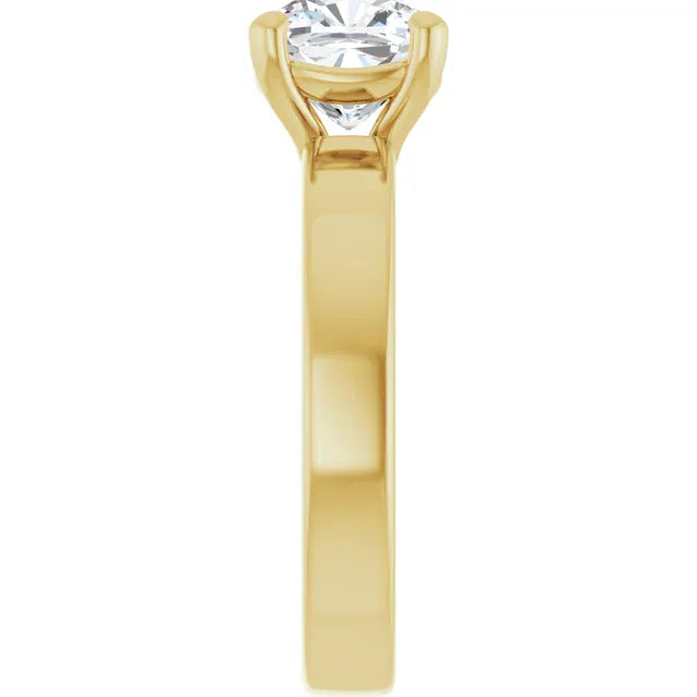 The Cigar Band Solitaire Engagement Ring | Cushion | 2 CTW