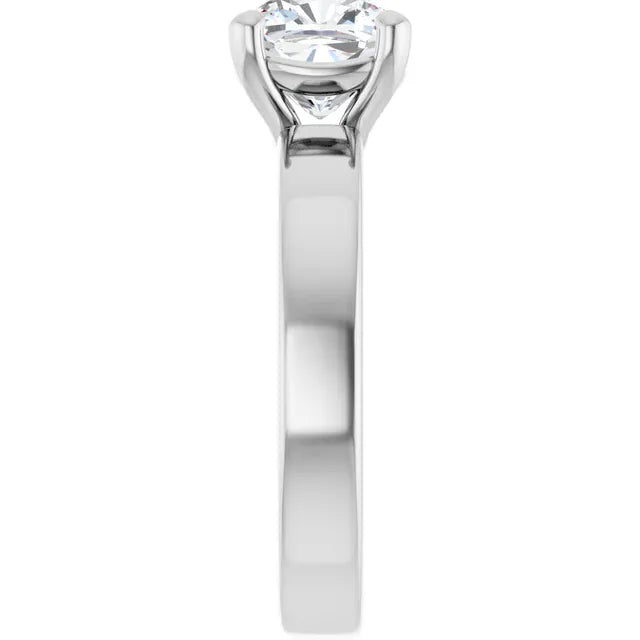 The Cigar Band Solitaire Engagement Ring | Cushion | 2 CTW