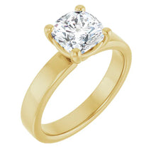 The Cigar Band Solitaire Engagement Ring | Cushion | 2 CTW