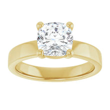 The Cigar Band Solitaire Engagement Ring | Cushion | 2 CTW