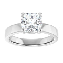 The Cigar Band Solitaire Engagement Ring | Cushion | 2 CTW