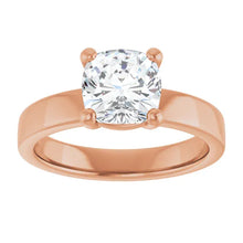 The Cigar Band Solitaire Engagement Ring | Cushion | 2 CTW
