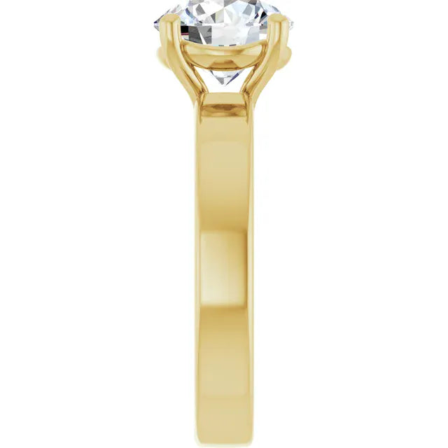 The Cigar Band Solitaire Engagement Ring | Round | 2 CTW