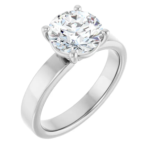 The Cigar Band Solitaire Engagement Ring | Round | 2 CTW