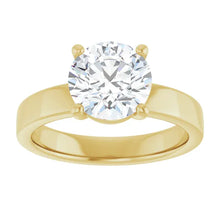 The Cigar Band Solitaire Engagement Ring | Round | 2 CTW