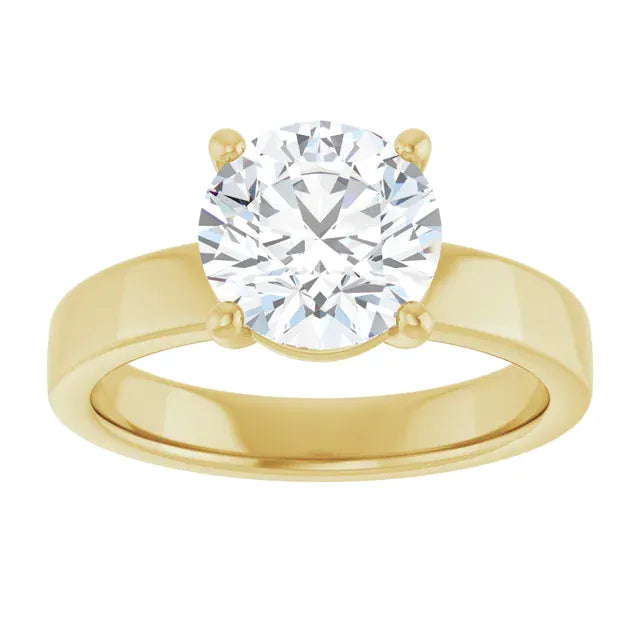The Cigar Band Solitaire Engagement Ring | Round | 2 CTW
