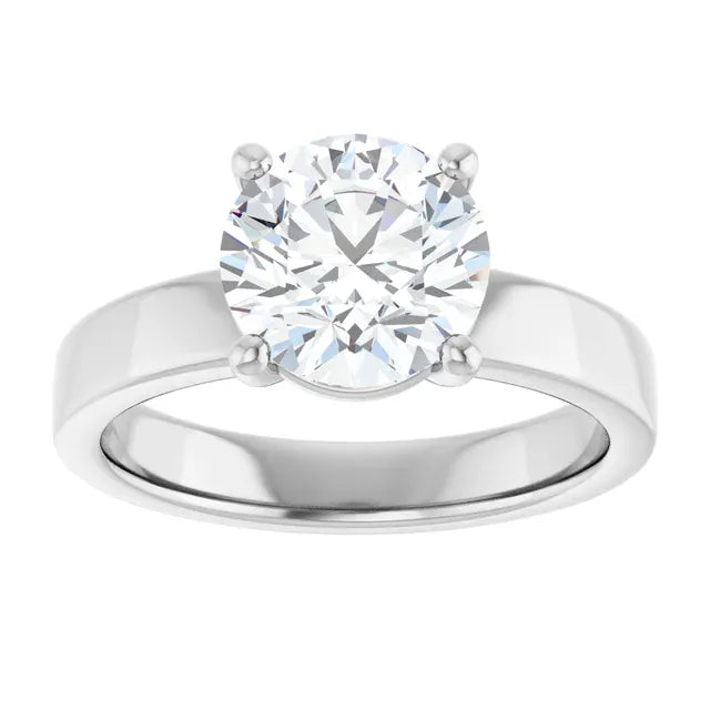 The Cigar Band Solitaire Engagement Ring | Round | 2 CTW