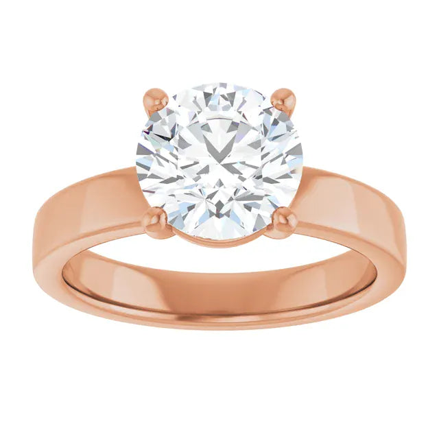 The Cigar Band Solitaire Engagement Ring | Round | 2 CTW