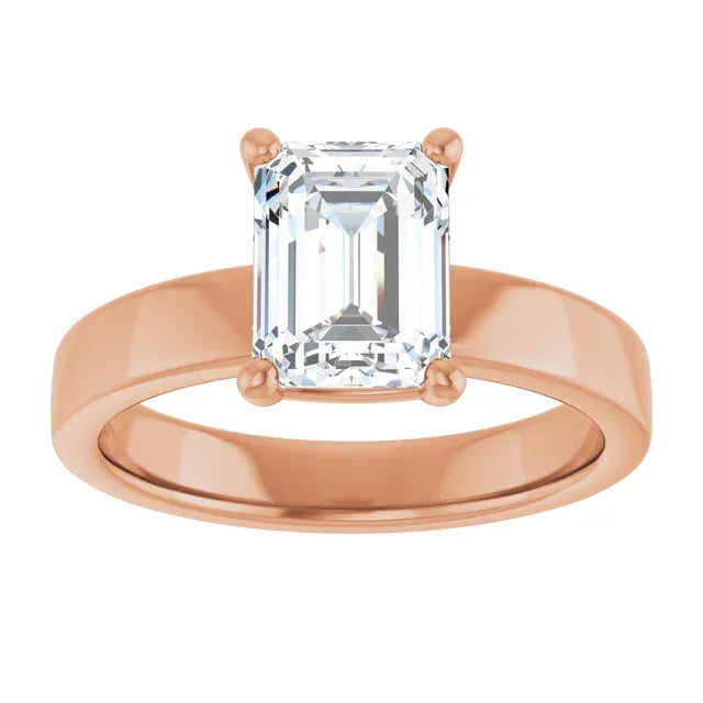 The Cigar Band Solitaire Engagement Ring | Emerald | 2 CTW