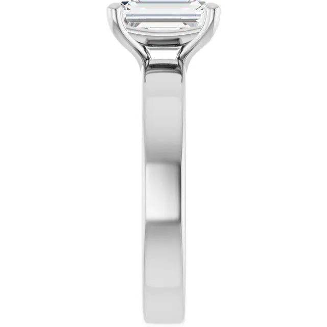 The Cigar Band Solitaire Engagement Ring | Emerald | 2 CTW