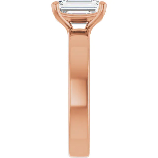 The Cigar Band Solitaire Engagement Ring | Emerald | 2 CTW