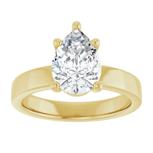 The Cigar Band Solitaire Engagement Ring | Pear | 2 CTW