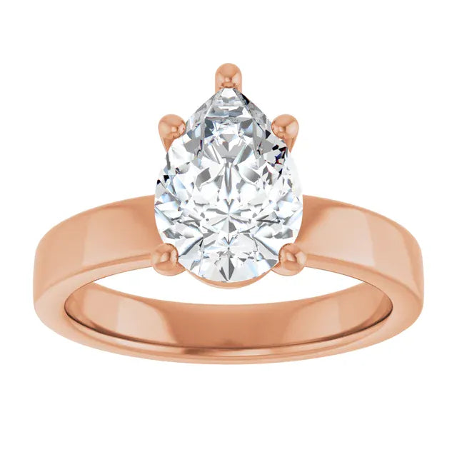 The Cigar Band Solitaire Engagement Ring | Pear | 2 CTW