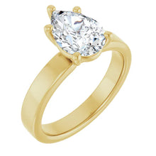 The Cigar Band Solitaire Engagement Ring | Pear | 2 CTW