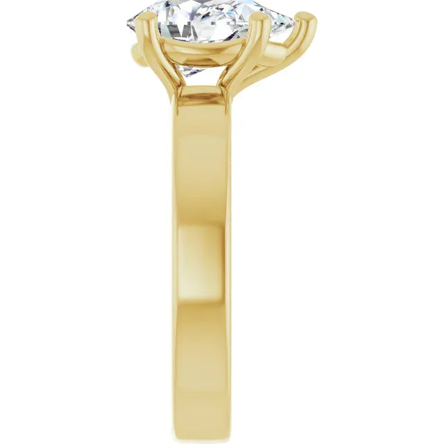 The Cigar Band Solitaire Engagement Ring | Pear | 2 CTW