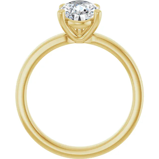 The Cigar Band Solitaire Engagement Ring | Pear | 2 CTW