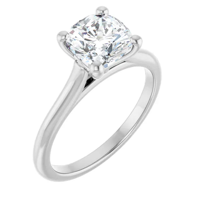 The Timeless Cathedral Solitaire Engagement Ring | Cushion | 2 CTW