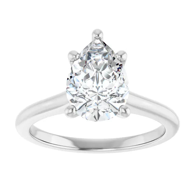 The Timeless Cathedral Solitaire Engagement Ring | Pear | 2 CTW