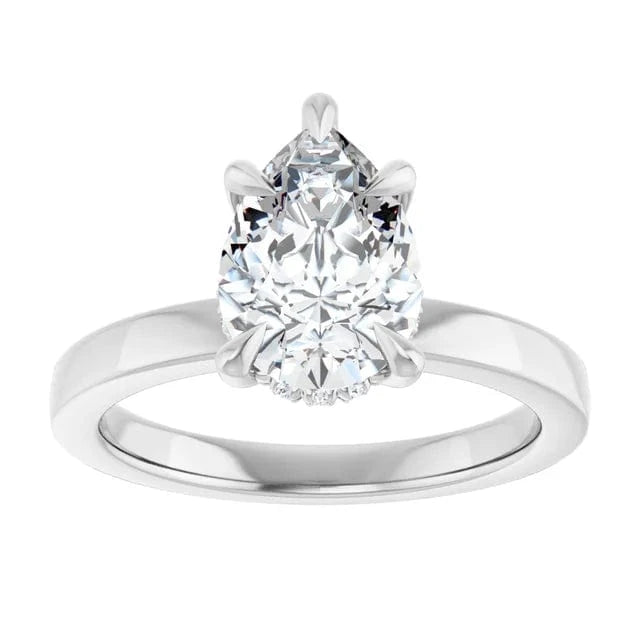 The Timeless Hidden Halo Engagement Ring | Pear | 2 CTW