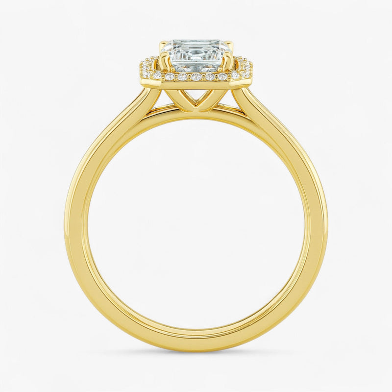 The Classic Halo Engagement Ring | Emerald