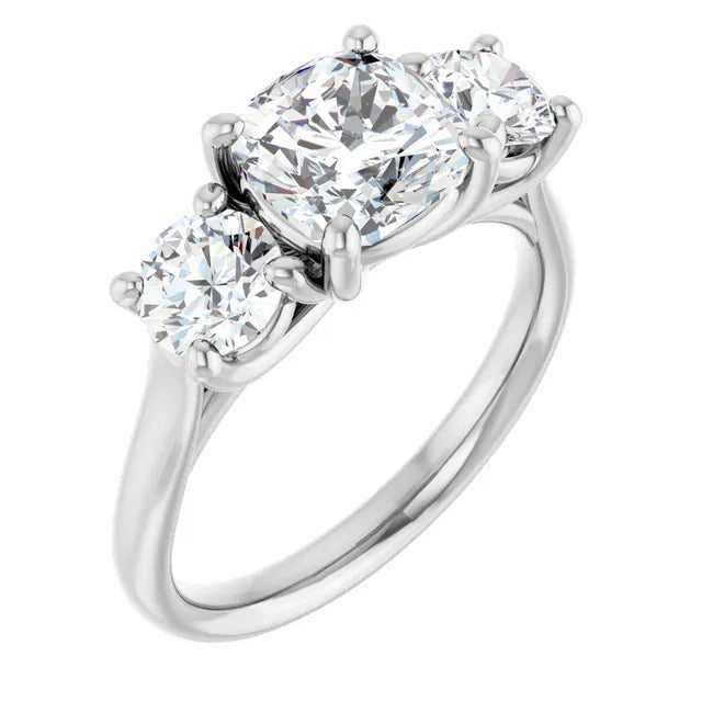 The Classic 3-Stone Engagement Ring | Cushion | 3 ⅕ CTW