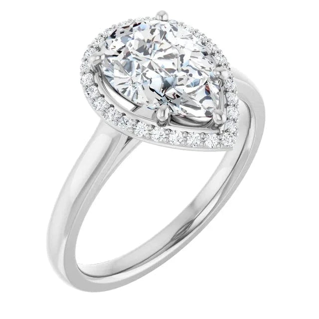 The Classic Halo Engagement Ring | Pear | 2 ¼ CTW
