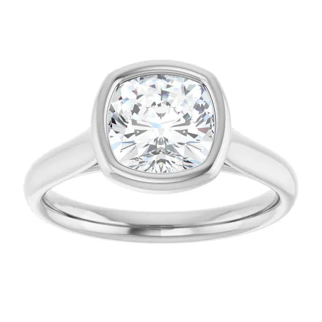 The Classic Bezel Engagement Ring | Cushion | 2 CTW