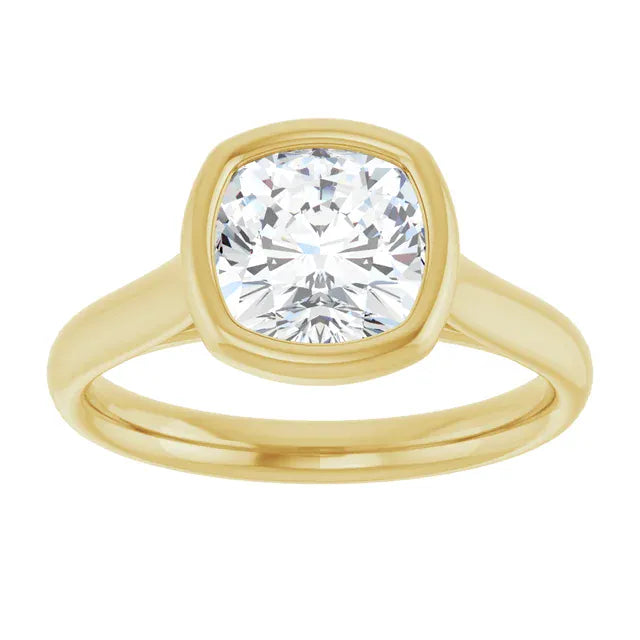 The Classic Bezel Engagement Ring | Cushion | 2 CTW