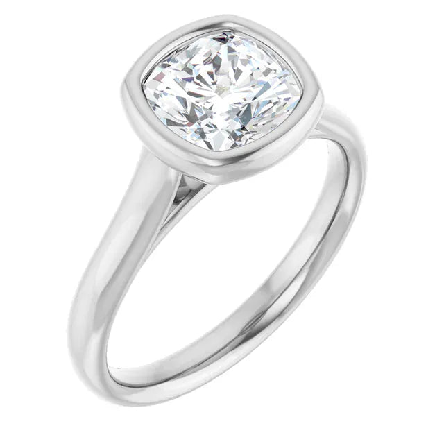 The Classic Bezel Engagement Ring | Cushion | 2 CTW