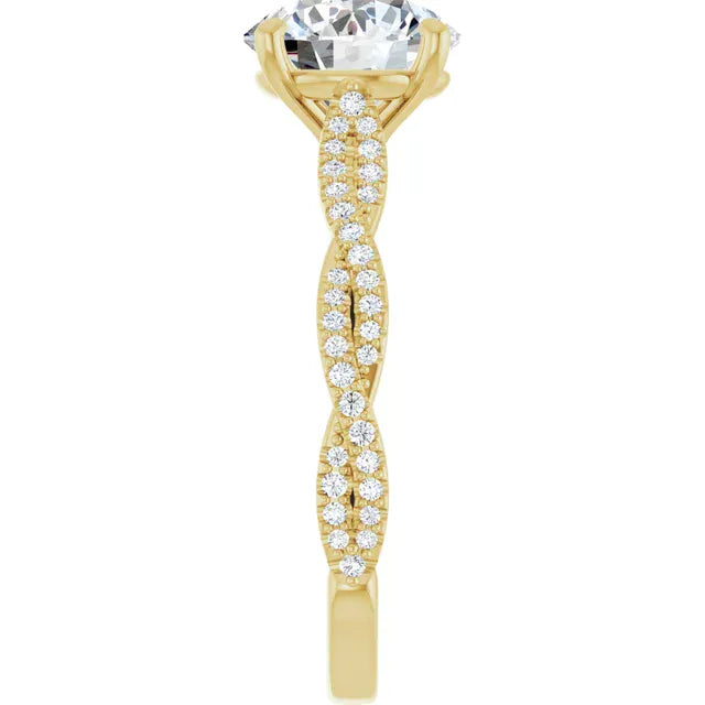 The Timeless Twisted Pavé Engagement Ring | Round | 2 ¼ CTW