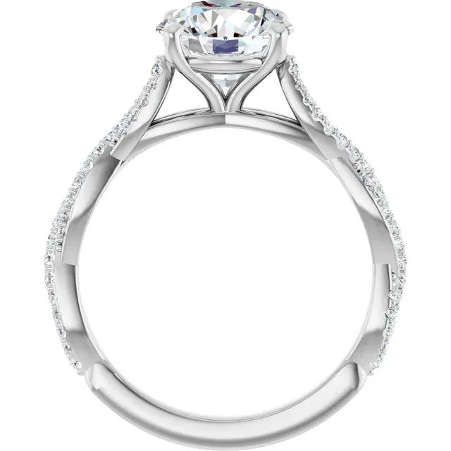 The Timeless Twisted Pavé Engagement Ring | Round | 2 ¼ CTW