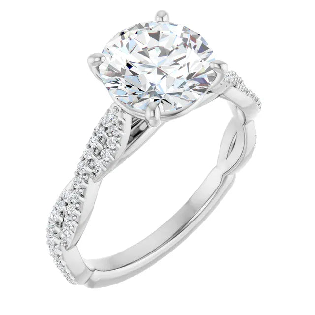 The Timeless Twisted Pavé Engagement Ring | Round | 2 ¼ CTW