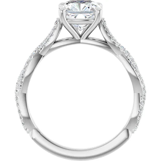 The Timeless Twisted Pavé Engagement Ring | Cushion | 2 ¼ CTW