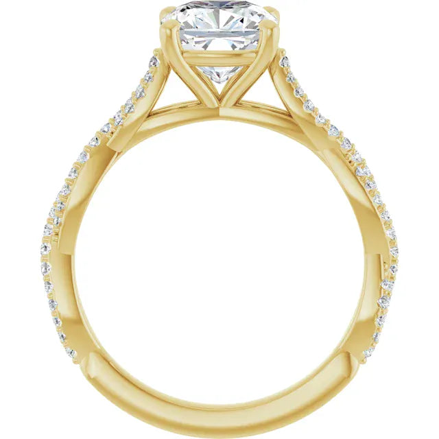 The Timeless Twisted Pavé Engagement Ring | Cushion | 2 ¼ CTW